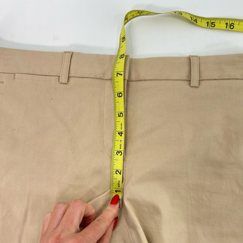 Theory Tan Khaki Bennie Tailored Shorts Pockets Preppy 6 Six - Picture 11 of 11